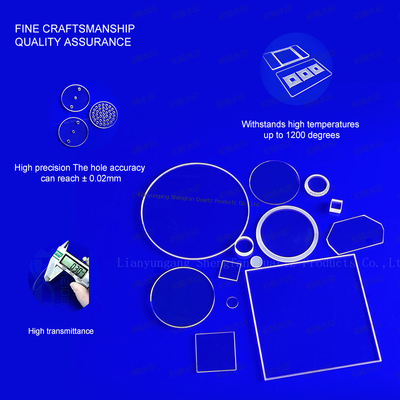 qualidade  Customized Square Fused Silica Quartz Glass Plate Clear Quartz Glass Substrate For High Temperature Fábrica