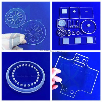 qualidade  High Purity SIO2>99.99% Fused Quartz Plate with 92% Light Transmittance and ±0.02mm Tolerance Fábrica