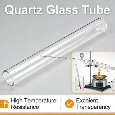 qualidade  Custom High Temperature Resistant 1100℃ High Purity SiO₂>99.99% Quartz Glass Tube for Semiconductor Applications Fábrica