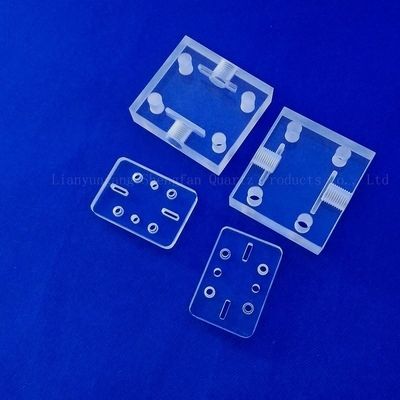Placa de vidro de quartzo transparente com furação a laser semicondutora 100 mm