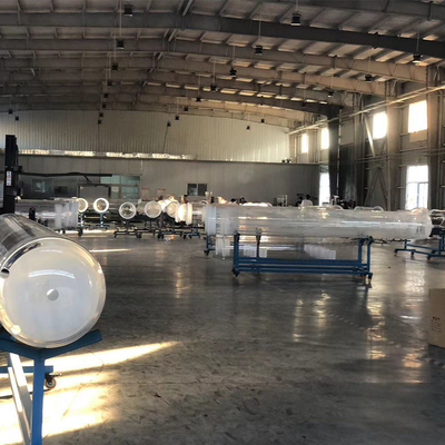 Fabricação de tubos fotovoltaicos de vidro transparente de quartzo de grande diâmetro
