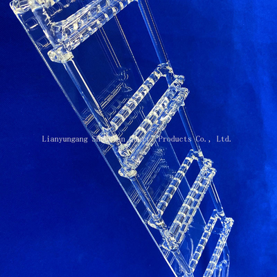 Transparante semicondutor fotovoltaico fundido Barco de Silícia Quartz Glass Wafer Carrier