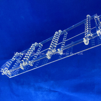 Transparante semicondutor fotovoltaico fundido Barco de Silícia Quartz Glass Wafer Carrier