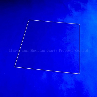 Chapa de vidro de quartzo quadrado resistente à corrosão, com alta transmissão de luz UV