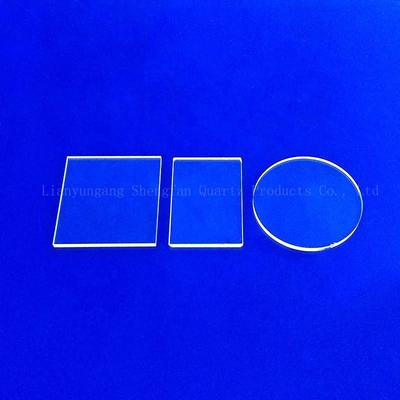 Chapa de vidro de quartzo quadrado resistente à corrosão, com alta transmissão de luz UV