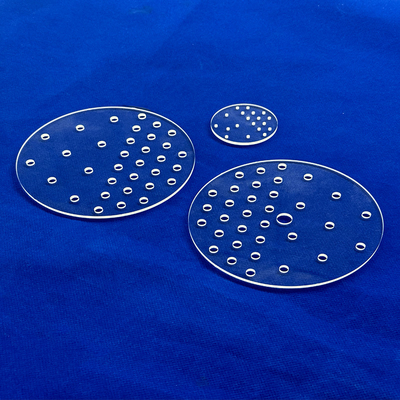 Plata de vidro de quartzo fundido perfurado por laser de janela UV de alta pureza