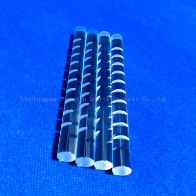 Haste de vidro de quartzo com acabamento CNC Cilindro óptico de trituração transparente fundido para semicondutor solar