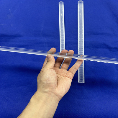 Haste de vidro de quartzo com acabamento CNC Cilindro óptico de trituração transparente fundido para semicondutor solar