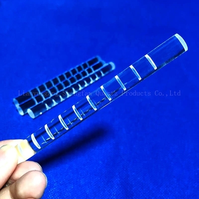 Haste de vidro de quartzo com acabamento CNC Cilindro óptico de trituração transparente fundido para semicondutor solar
