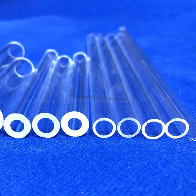 Tubo de vidro de quartzo de alta pureza SiO2 99,99% com ponto de recozimento de 1180°C e ponto de tensão de 1100°C para uso industrial