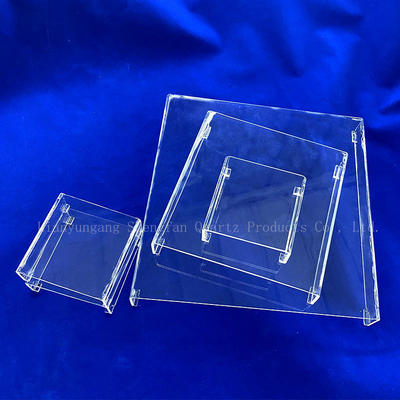 Tela de Petri de vidro de quartzo transparente e quadrado de laboratório