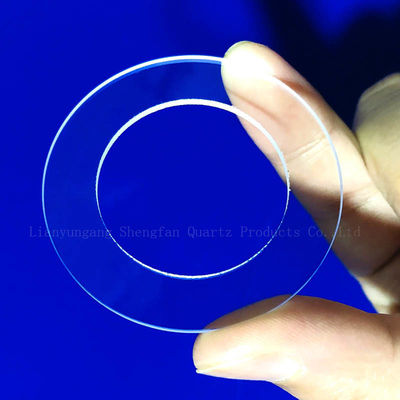 Alta transmissão luminosa Folha transparente de vedação de flange de quartzo redonda personalizada