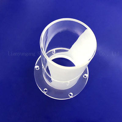 Fábrica Custom Alta Temperatura Selado Flange de Quartzo Perforado tubo de vidro de quartzo