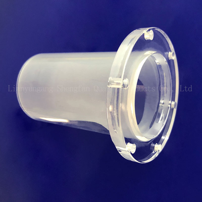 Fábrica Custom Alta Temperatura Selado Flange de Quartzo Perforado tubo de vidro de quartzo