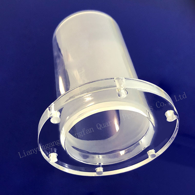 Fábrica Custom Alta Temperatura Selado Flange de Quartzo Perforado tubo de vidro de quartzo