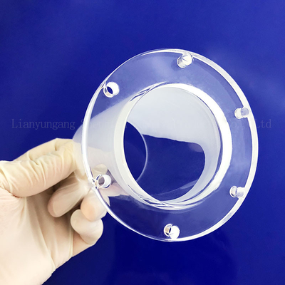 Fábrica Custom Alta Temperatura Selado Flange de Quartzo Perforado tubo de vidro de quartzo
