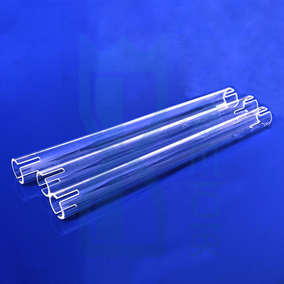 Fábrica de fornos resistentes a altas temperaturas Tubo de aquecimento de quartzo fundido por encomenda Tubo de vidro de quartzo