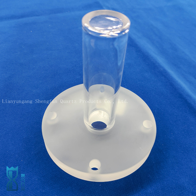 Tubo de vidro de flange de quartzo, resistente à corrosão, polido, perfurado, para pesquisa científica
