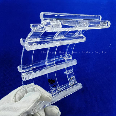 Rack de limpeza de wafer de silício personalizado Quartz Groove Barco Resistente a altas temperaturas