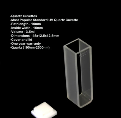 Cuvete de quartzo ultravioleta 5mL/10mL 100% livre de bolhas compatível com espectrofotômetros UV-Vis