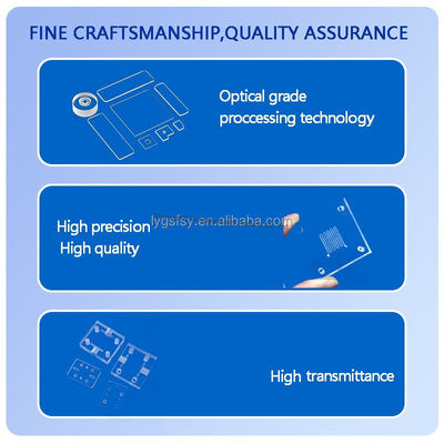 Placa de vidro de quartzo transparente com alta transmissão de luz, resistência a altas temperaturas e resistência à corrosão para aplicações técnicas