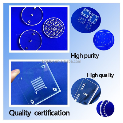 Chapas de vidro de quartzo de alta precisão personalizadas para perfuração a laser em laboratórios Chapas de perfuração a laser de quartzo