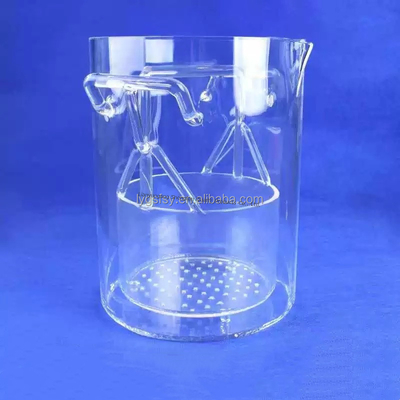 Béquer de vidro de quartzo transparente resistente à corrosão a alta temperatura com densidade de 2,2g/cm3 para uso industrial