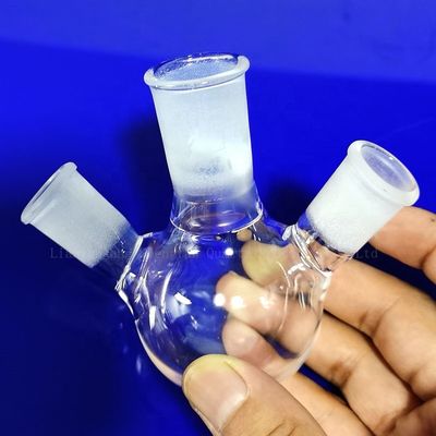 Frasco de Três Pescoços com Placa de Quartzo Transparente Artesanal em Serviço de Processamento Forjado e Cortado