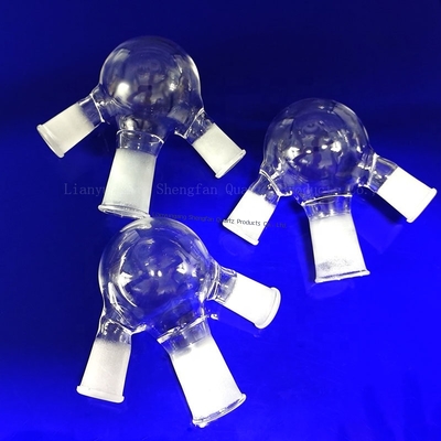 Tubos de Quartzo de Laboratório Personalizados Resistentes à Corrosão em Alta Temperatura Frascos de Três Bocas com Juntas Esmerilhadas