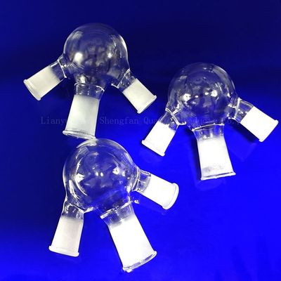 Frasco de Três Pescoços com Placa de Quartzo Transparente Artesanal em Serviço de Processamento Forjado e Cortado
