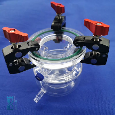 Reator de quartzo de camada dupla altamente transparente e resistente à corrosão personalizado para vidro de laboratório de ciência