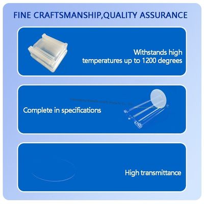 Alta transparência 99,99% de pureza Placa de vidro de quartzo com 1100°C de temperatura de trabalho