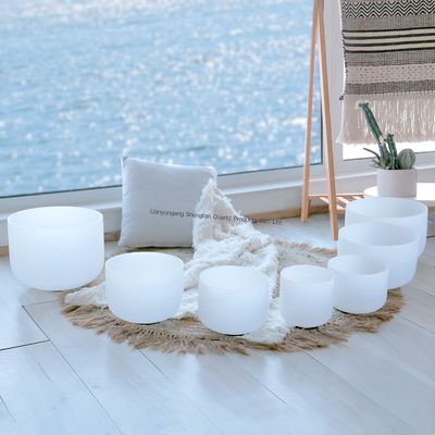 7 Chakra Balance Quartz Singing Bowl com 12 notas musicais e resistência a altas temperaturas para meditação