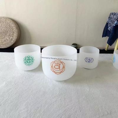 High Transmittance Crystal Singing Bowl Set para Chakra Healing com escala musical digital