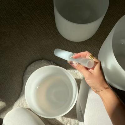 6-12 Inch Frosted Rainbow Design 7 Chakra Singing Bowl Quartz Crucible En Cristal Bol Chantant