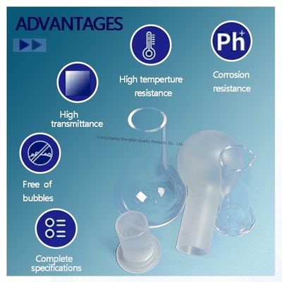 Frasco de vidro de quartzo de sílica fundido personalizado com articulação