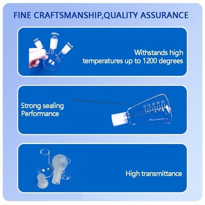 Frasco de vidro de quartzo de 50-5000ml personalizado com fundo redondo e plano