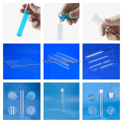 Factory made high temperature resistant fused quartz glass tubes  flat/round bottomrtest tubes for laboratory use