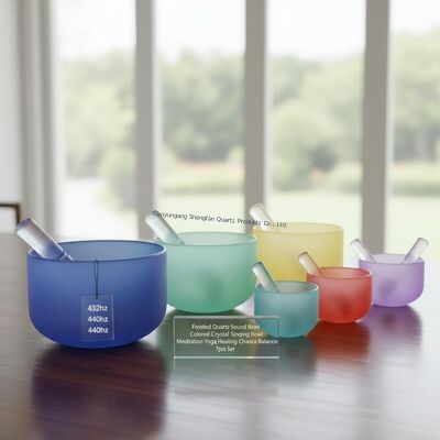 7 Chakra Balance Quartz Singing Bowl com 12 notas musicais e resistência a altas temperaturas para meditação
