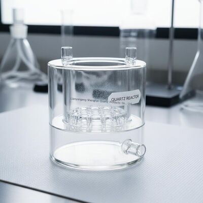 Reator de quartzo de camada dupla altamente transparente e resistente à corrosão personalizado para vidro de laboratório de ciência