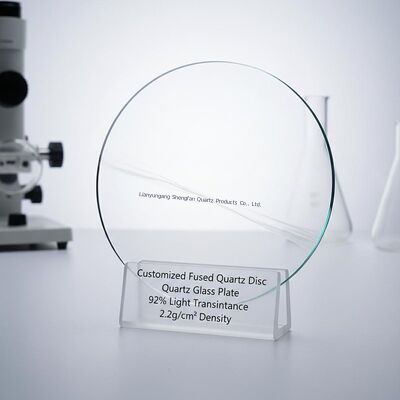 Placa de Quartzo Fundido Personalizada com 92% de Transmitância de Luz, Densidade de 2,2g/cm³ e Temperatura de Trabalho de 1150°C