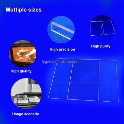 Manufacturer Support Custom 99.99% SiO2 Fused Quartz  Glass Sheet  For Window