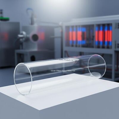 Tubo de vidro de quartzo de alta pureza SiO2>99,99% para forno com temperatura de trabalho de 1250°C