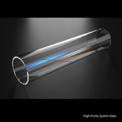 Tubo de forno de vidro de quartzo de grande diâmetro, resistente à corrosão, resistente a altas temperaturas, sob medida