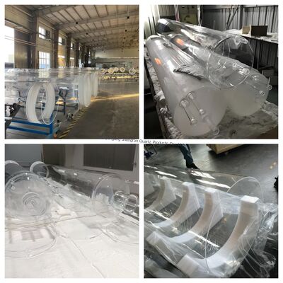 Tubo de vidro de quartzo transparente resistente ao calor de alta pureza 99,99% para aplicações industriais