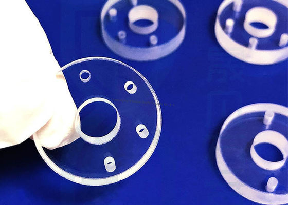 Alta precisão JGS1 JGS2 JGS3 Quartz Placa de vidro Placa de vidro Quartz Folha de CNC Processos de corte a tamanho Disco de vidro de quartzo de sílica fundido