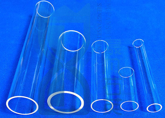O tubo de ensaio leve alto excelente de quartzo do transmitância coloriu o tubo de ensaio de quartzo da resistência do alcaloide dos tubos de ensaio