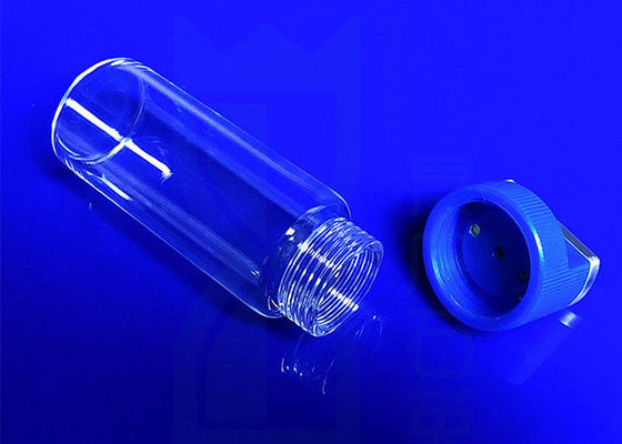 Garrafa de reagente clara de quartzo do silicone fundido SIO2 com a extremidade de linha do parafuso