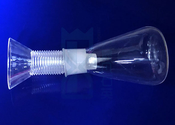Boca estreita ISO9001 da garrafa de reagente do vidro de quartzo da extremidade de linha do parafuso